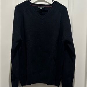 J. Crew Men's Wool V-Neck Sweater in Black
